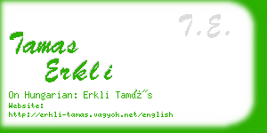 tamas erkli business card